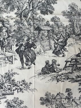 Vintage Laura Ashley Toile black and white Fabric